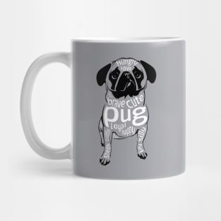 Pug Word Cloud Design for Pug Lovers Mug